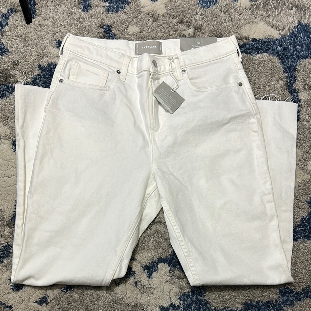 Everlane Off-White Straight Leg Jeans - Picture 2 of 6
